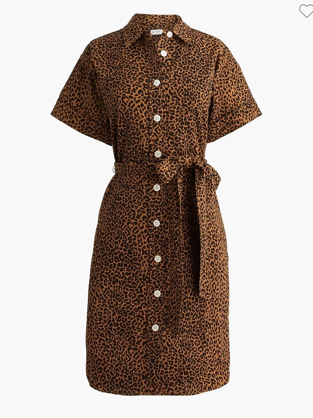 J. Crew Leopard Linen Blend Belted Mini Shirt Dress XXS Button Up Cheetah - Picture 2 of 8